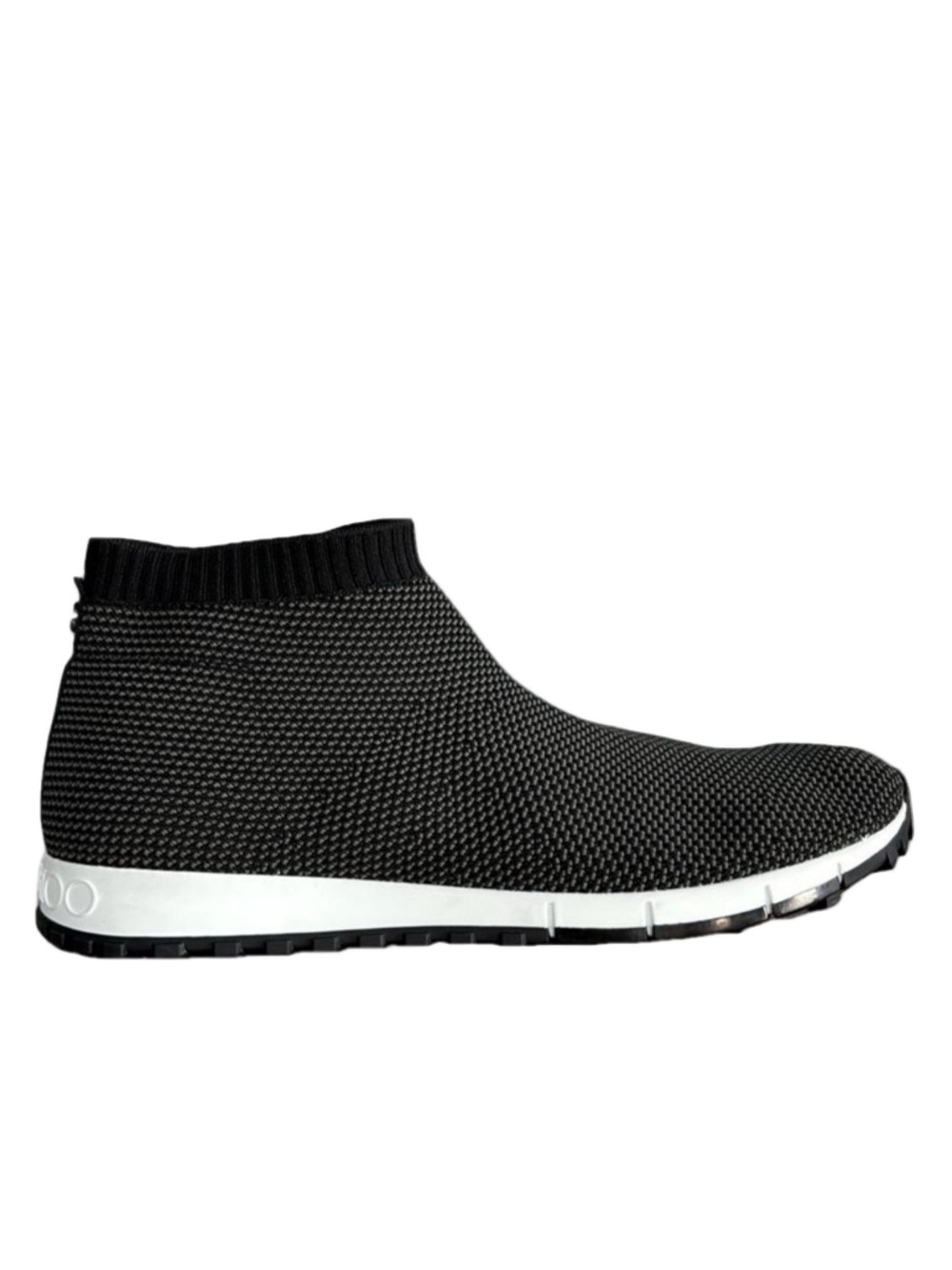 Jimmy Choo Men’s Norway Flyknit Black Gray Slip-On Knit Sneakers Size 42 Us 9